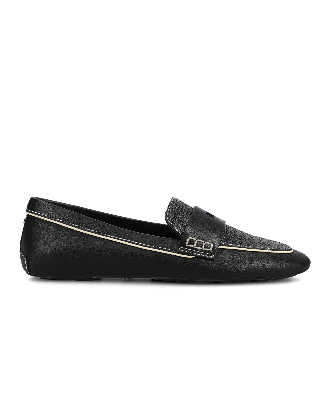 The Vesper Driver - Black Leather Raffia - Image 4